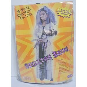 Girls Skeleton Bride Halloween Costume Size 12-14